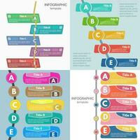 Set of four elements of infographic design. Step by step infographic design template. Vector illustration