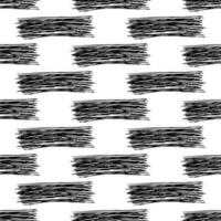Seamless pattern with black pencil brushstrokes in abstract shapes on white background. Vector illustration
