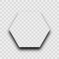 Dark transparent realistic shadow. Hexagon shadow vector