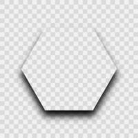 Dark transparent realistic shadow. Hexagon shadow vector