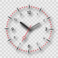 Watch dial on a background with a shadow. Vector illustration