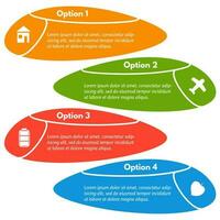 Four elements of infographic design with icons. Step by step infographic design template. Vector illustration