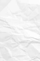 White clean crumpled paper background. Vertical crumpled empty paper template for posters and banners. Vector illustration