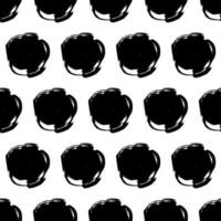 Seamless pattern with black sketch hand drawn pencil scribble circles shape on white background. Abstract grunge texture. Vector illustration