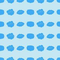 Seamless pattern with clouds on blue sky. Cute endless cloudscape. Vector illustration.