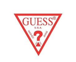 Guess Brand Logo Symbol Red Design Clothes Fashion Vector Illustration