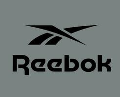 reebok logo marca ropa con nombre negro símbolo diseño icono resumen vector ilustración con gris antecedentes