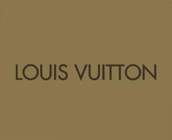 Louis Vuitton Brand Logo Name Brown Symbol Design Clothes Fashion Vector Illustration