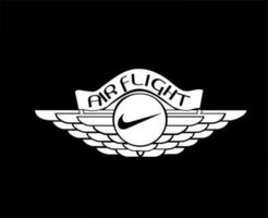 Air Flight Nike Brand Logo Symbol White Design Clothes Sportwear Vector Illustration With Black Background