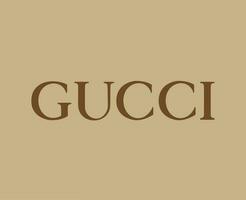Gucci Brand Logo Clothes Symbol Name Brown Design Fashion Vector Illustration