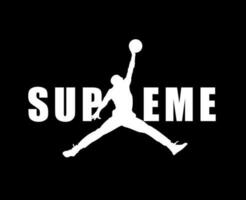 Supreme Jordan Brand Logo White Symbol Clothes Design Icon Abstract Vector Illustration With Black Background