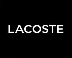 Lacoste Brand Logo Symbol Name White Design Clothes Fashion Vector Illustration With Black Background