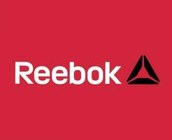 Reebok Brand Logo With Name Symbol Clothes Design Icon Abstract Vector Illustration With Red Background