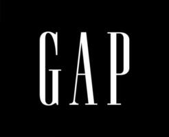 Gap Brand Logo Symbol White Design Clothes Fashion Vector Illustration With Black Background