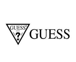 Guess Brand Logo With Name Black Symbol Design Clothes Fashion Vector Illustration