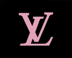 Louis Vuitton Brand Logo Pink Symbol Design Clothes Fashion Vector Illustration With Black Background