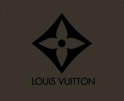 Luis Vuitton logo marca Moda con nombre negro diseño símbolo ropa vector ilustración con marrón antecedentes