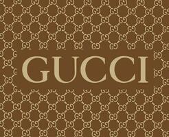 gucci marca logo símbolo con nombre marrón diseño ropa Moda vector ilustración