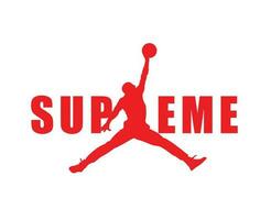 Supreme Jordan Brand Logo Red Symbol Clothes Design Icon Abstract Vector Illustration