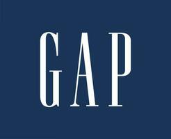 Gap Brand Logo Symbol White Design Clothes Fashion Vector Illustration With Blue Background