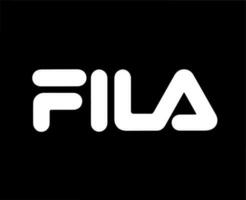 Fila Brand Logo Symbol White Design Clothes Fashion Vector Illustration With Black Background