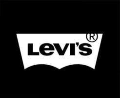 Levis Brand Clothes Logo White Symbol Design Fashion Vector Illustration With Black Background