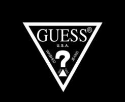 Guess Brand Logo Symbol White Design Clothes Fashion Vector Illustration With Black Background