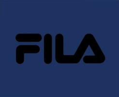 Fila Brand Logo Symbol Black Design Clothes Fashion Vector Illustration With Blue Background