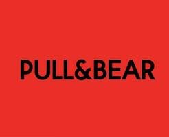 Pull And Bear Brand Logo Symbol Black Clothes Design Icon Abstract Vector Illustration With Red Background
