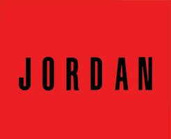 Jordan Brand Logo Name Black Symbol Design Clothes Sportwear Vector Illustration With Red Background