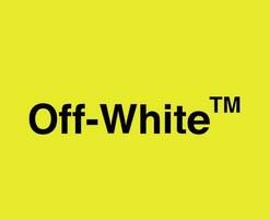 Off-White Brand Logo Name Black Symbol Clothes Design Icon Abstract Vector Illustration With Yellow Background