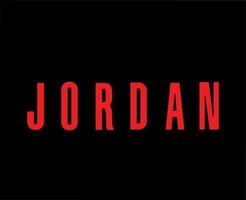 Jordán marca logo nombre rojo símbolo diseño ropa ropa deportiva vector ilustración con negro antecedentes