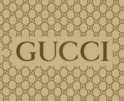 gucci logo marca símbolo con nombre marrón diseño ropa Moda vector ilustración