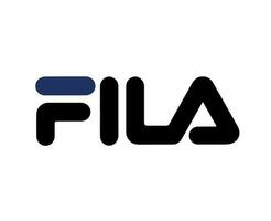 fila marca logo símbolo negro y azul diseño ropa Moda vector ilustración