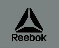 reebok marca logo símbolo con nombre negro ropa diseño icono resumen vector ilustración con gris antecedentes