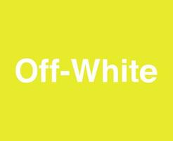 Off-White Logo Brand Name White Symbol Design Clothes Icon Abstract Vector Illustration With Yellow Background