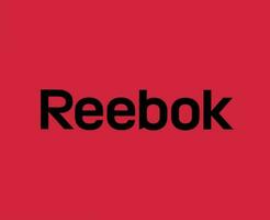 Reebok Brand Logo Name Black Symbol Clothes Design Icon Abstract Vector Illustration With Red Background