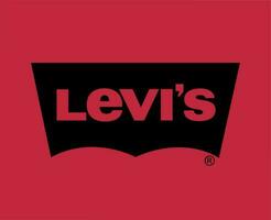 Levis Brand Logo Symbol Black Design Clothes Fashion Vector Illustration With Red Background