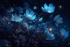blue flower with blur background, photo
