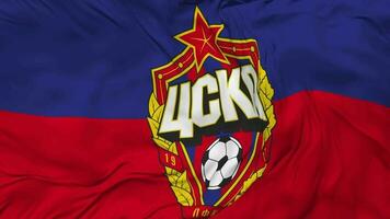 CSKA Moscow Football Club Flag Seamless Looping Background, Looped Bump Texture Cloth Waving Slow Motion, 3D Rendering video