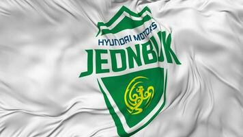 Jeonbuk Hyundai Motors Football Club Flag Seamless Looping Background, Looped Bump Texture Cloth Waving Slow Motion, 3D Rendering video