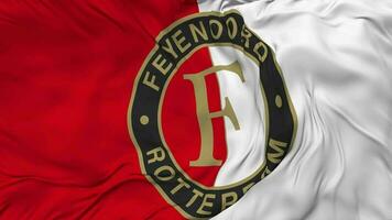 Feyenoord Rotterdam Flag Seamless Looping Background, Looped Bump Texture Cloth Waving Slow Motion, 3D Rendering video