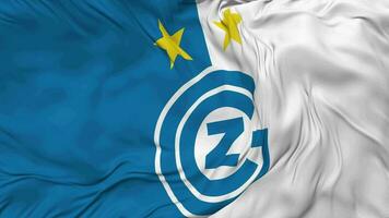 Grasshopper Club Zurich, GC, GCZ Flag Seamless Looping Background, Looped Bump Texture Cloth Waving Slow Motion, 3D Rendering video