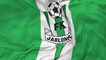 FK Jablonec Flag Seamless Looping Background, Looped Bump Texture Cloth Waving Slow Motion, 3D Rendering video