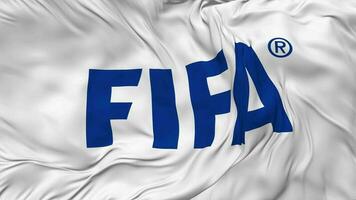 International Association Football Federation, FIFA Flag Seamless Looping Background, Looped Bump Texture Cloth Waving Slow Motion, 3D Rendering video