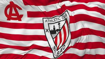 Atlético Bilbao futebol clube bandeira desatado looping fundo, em loop colisão textura pano acenando lento movimento, 3d Renderização video