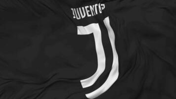 juventus Fußball Verein Flagge nahtlos Schleifen Hintergrund, geloopt stoßen Textur Stoff winken schleppend Bewegung, 3d Rendern video