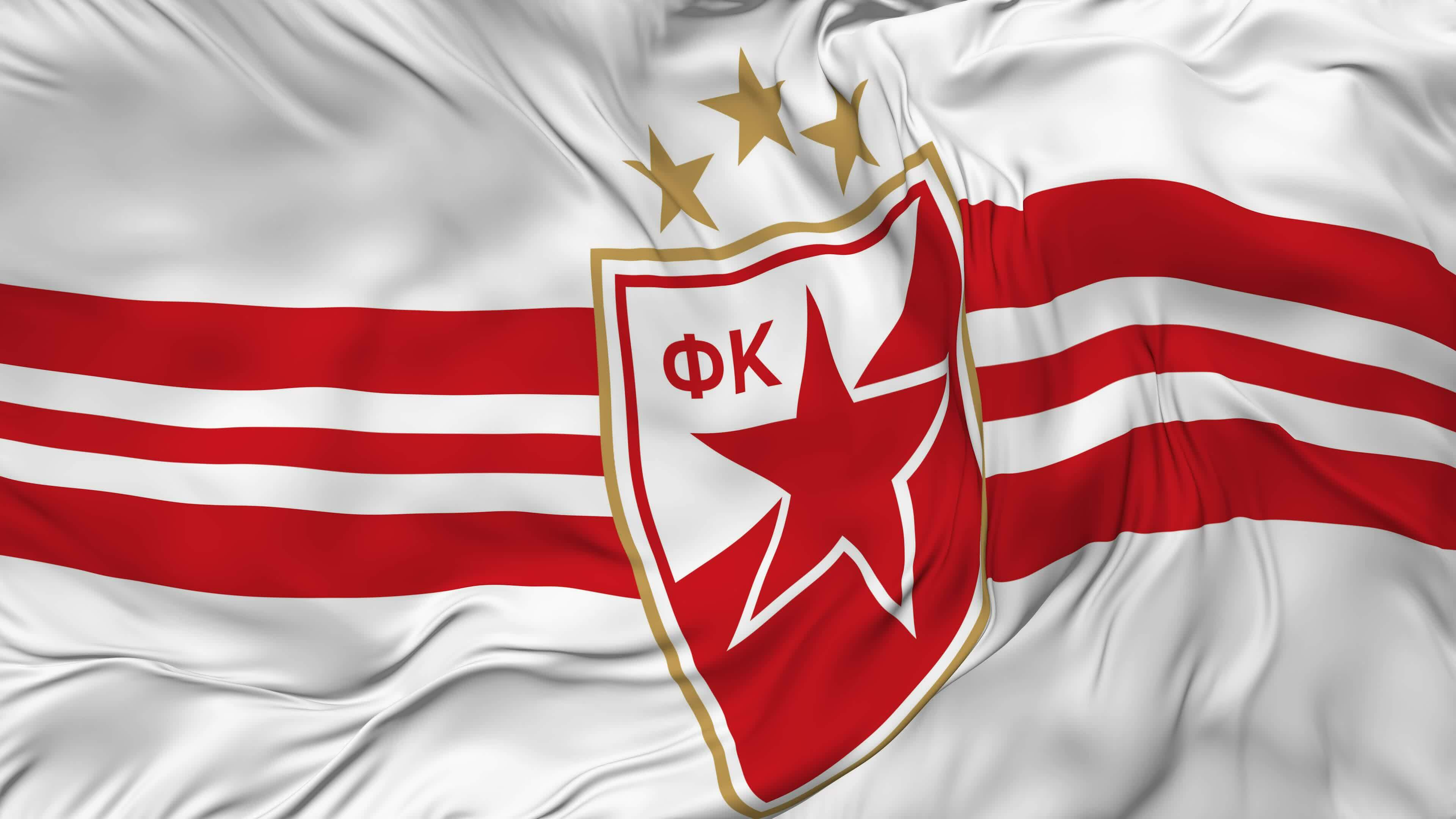 Close-up of Waving Flag with Crvena Zvezda Football Club Logo, 3D Rendering  Editorial Image - Illustration of soccer, official: 85559140