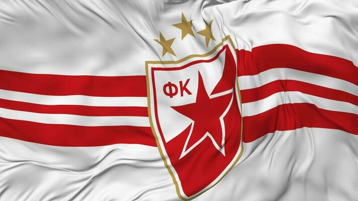 Fudbalski klub Crvena zvezda Flag Waving Different Style With Stand Pole  Isolated, 3D Rendering 32064311 PNG