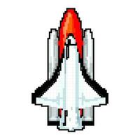 spaceship rocket toy game pixel art vector illustration